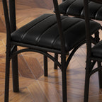 Set da pranzo rettangolare per 4 persone con sedie imbottite