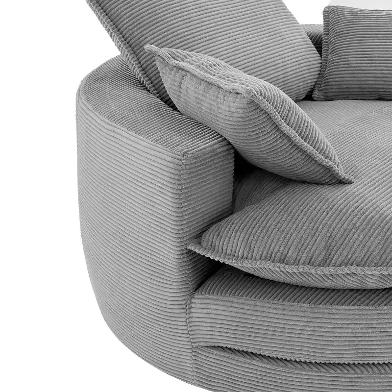 Draaibare accentstoel 360°, ronde draaibare kuipstoel met kussen voor de woonkamer