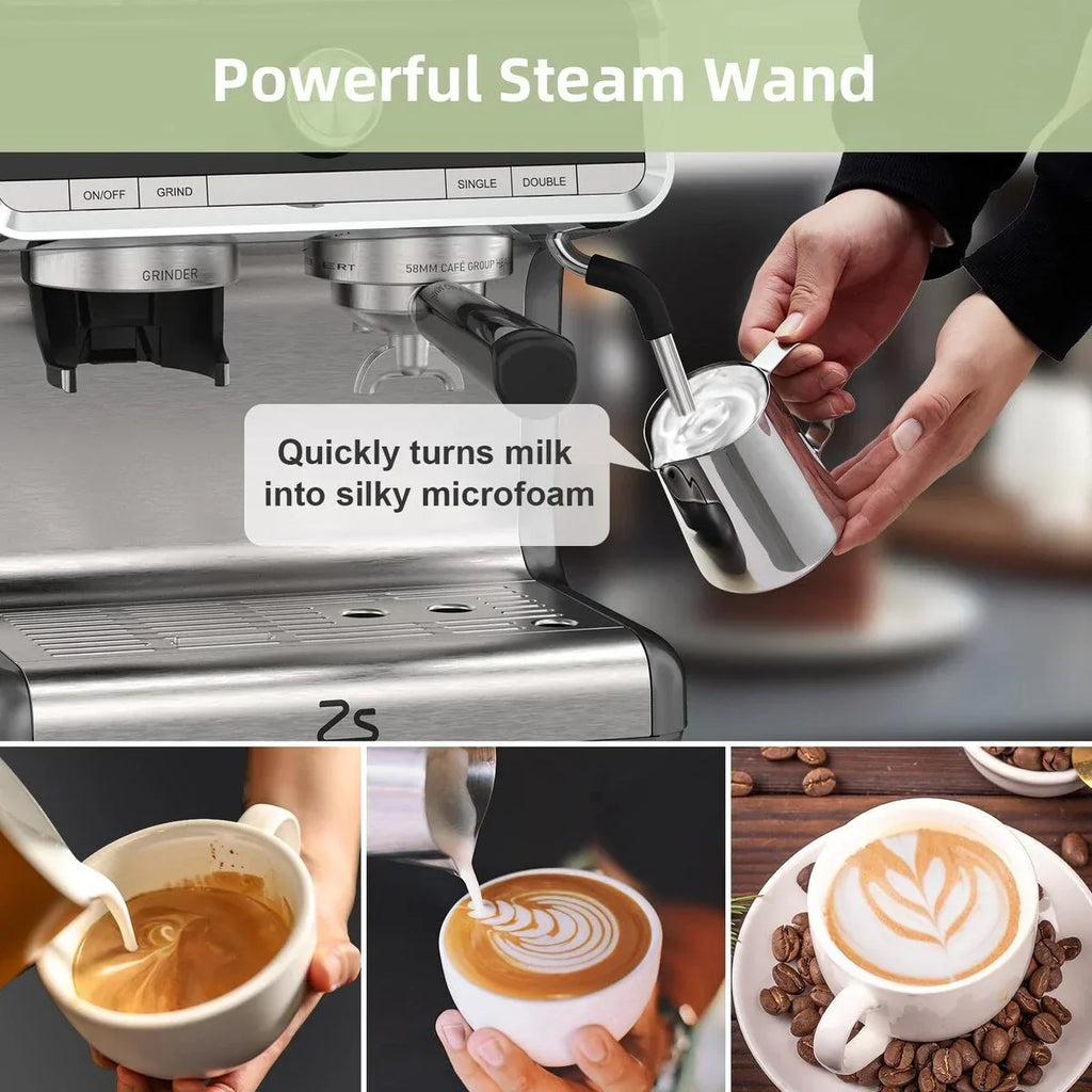 Aparat za espresso kavu s mlincem, spremnik za vodu od 2.8 L