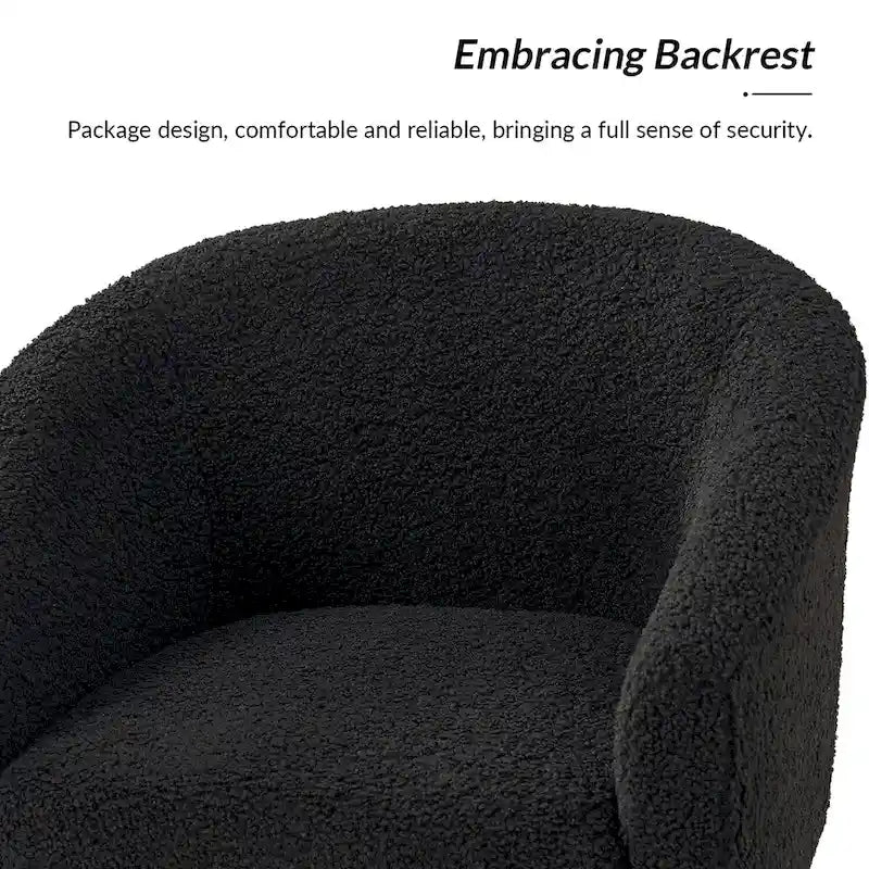Sheila moderner 30 W Bouclé-Sessel mit Beinen aus Massivholz, 2er-Set von HULALA HOME
