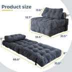 8 Corduroy Folding Couch Sofa Bed,Single
