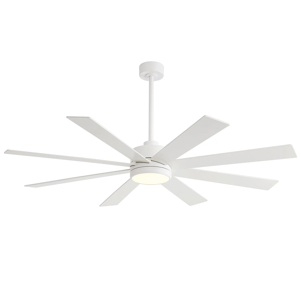 65 Inch 8-Blade Black LED Ceiling Fan with Light and Remote