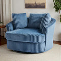 Extra grote 43 W pluche corduroy draaifauteuil met verzonken armleuningen en kuipvorm