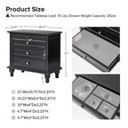 Comodino Giorgio con 3 cassetti e prese integrate, set da 2|HULALA HOME
