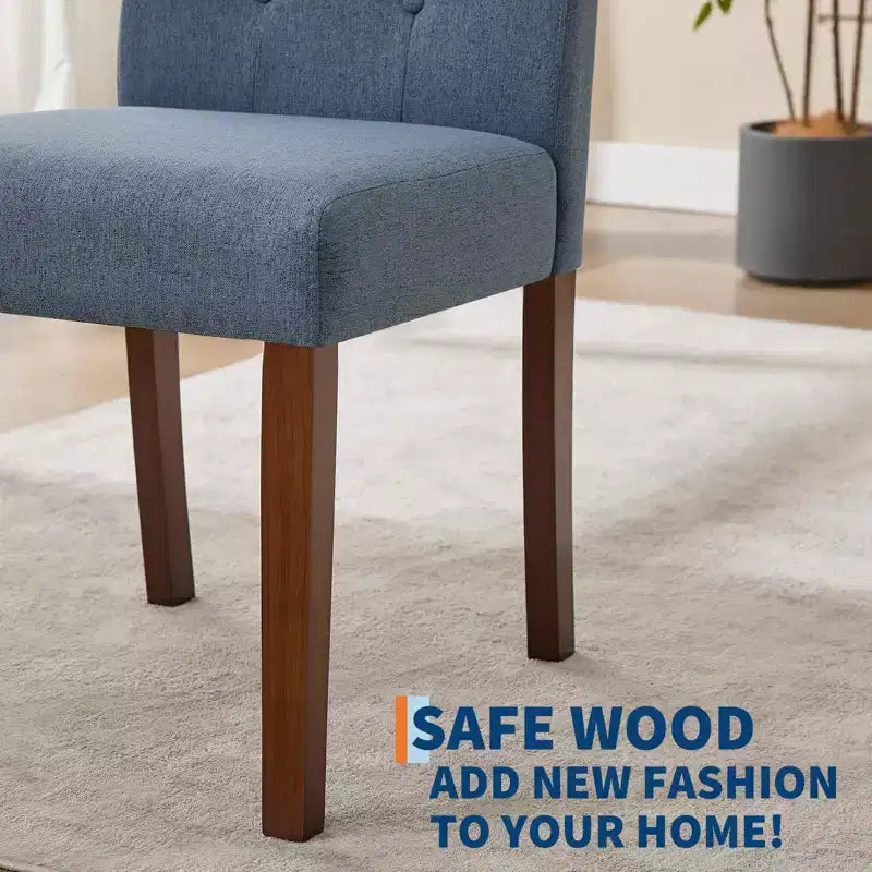 Parsons-eetkamerstoelen met knopen en capitonnering, set van 6 / 4 – gestoffeerde keukenstoelen met houten poten en gewatteerde zittingen – meubels voor woonkamer en keuken