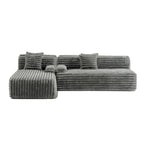 Modularna kutna sofa Cloud, moderna tapecirana sofa s 2 ukrasna jastuka, slobodno kombinirajuća modularna sofa u obliku slova L