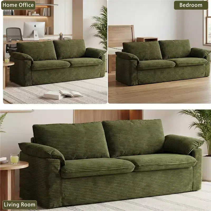 Sufan loveseat Dyonery 86 Cloud, sedil fond u mħaded wesgħin għall-dirgħajn, qafas b'saħħtu, disinn ergonomiku li jieħu n-nifs