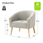 Sheila moderner 30 W Bouclé-Sessel mit Beinen aus Massivholz, 2er-Set von HULALA HOME