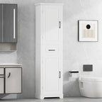Freestanding Bathroom Cabinet with 2 Doors, Adjustable Shelves & Door Storage ,Tall Bathroom Organizer