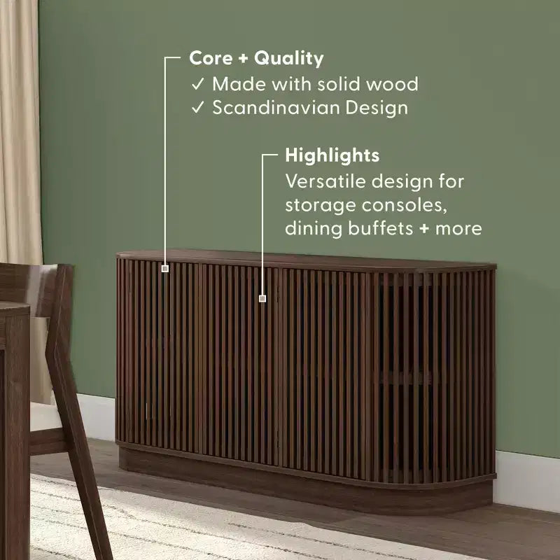Plank+Beam Contour komoda od punog drva s 3 vrata, TV ormarić od 59 za dnevni boravak