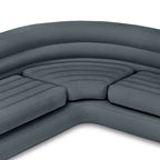 Intex Corner Sofa L-Shaped Inflatable Lounge Couch w/ Cupholders, Gray (2 Pack) - 26
