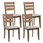 Houten eetkamerstoelen met lattenrug, set van 4