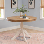 Ronde tafel met massief houten voet