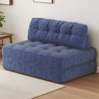 Zusammenklappbares Cord-Schlafsofa als Futon in Full-Größe, umwandelbarer Bodenschlafsessel mit Kissen und Rückenstütze