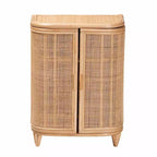 bali & pari Yanka natuurlijke rotan opbergkast, naturel: handgemaakt, 2 planken, bohemian design