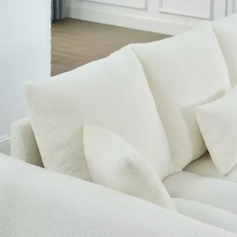Sufan modern GDFStudio Alanna 79.5 miksi b’drapp Teddy għal 3 persuni b’imħaded