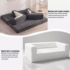 80.7 5-in-1 Convertible Sleeper Sofa Bed 鈥?Corduroy, 1200 lbs, No Assembly