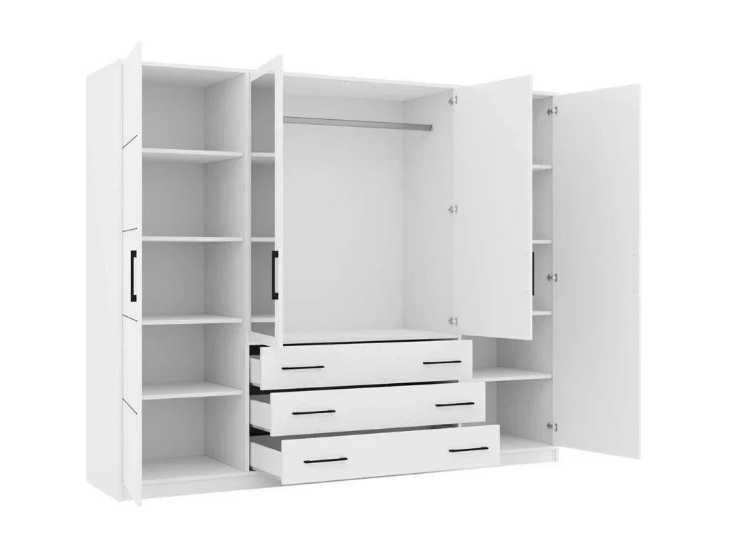 Kleiderschrank – Weiß (Scharniere)