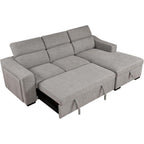 Roomfitters 103 umwandelbares Ecksofa mit Aufbewahrungsottomane, verstellbaren Kopfstützen und Schlafsofa in L-Form