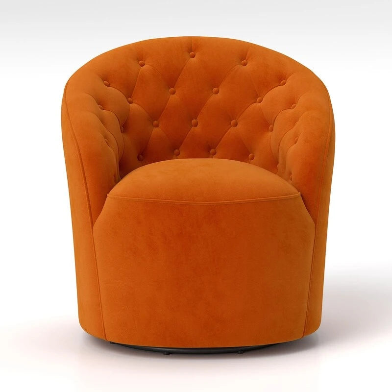 Set di 2 poltrone SEYNAR moderne a conchiglia in velluto, girevoli a 360 gradi, con schienale trapuntato con bottoni
