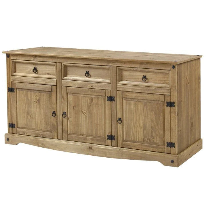 Credenza laterale rustica in legno a 6 ante - Collezione Corona