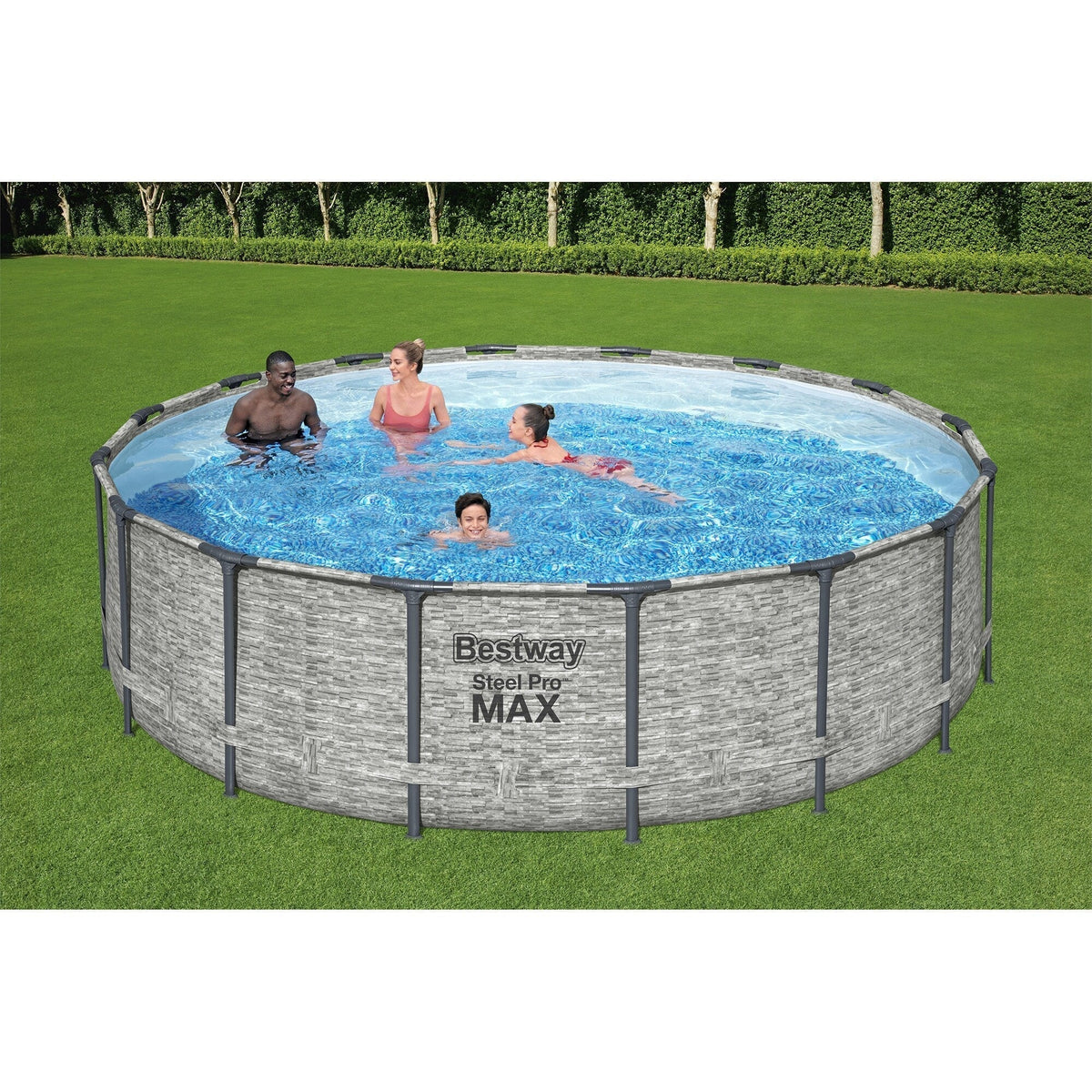 Bestway Steel Pro MAX Round Above Ground Swimming Pool with Pump & Cover