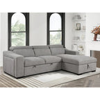 Roomfitters 103 umwandelbares Ecksofa mit Aufbewahrungsottomane, verstellbaren Kopfstützen und Schlafsofa in L-Form