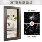 71x31 inch Solid Wood Right Angled Rectangular Used Brown Full-length Mirror (without Bracket)