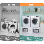 GDLF Washer and Dryer Pedestals, Universal Washer and Dryer Stand with Pull-Out Shelf,White