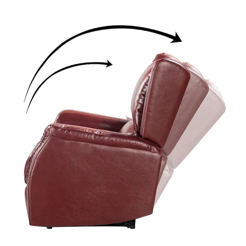 Eduardo elektrischer Relaxsessel aus echtem Leder mit USB-Anschluss, 2er-Set