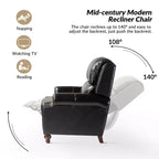 Set van 2 moderne Elisabete-fauteuils met hoge rugleuning van echt leer en vintage spijkerkopafwerking voor woonkamer en slaapkamer| ART OF LIVING DESIGNS