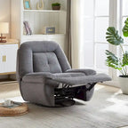Corduroy Swivel Glider Recliner, Footrest for Living Room