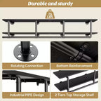 Besiost 2-Tier Clothing Rack with Hanging Rod, Clothing Shelves with Top Shelf