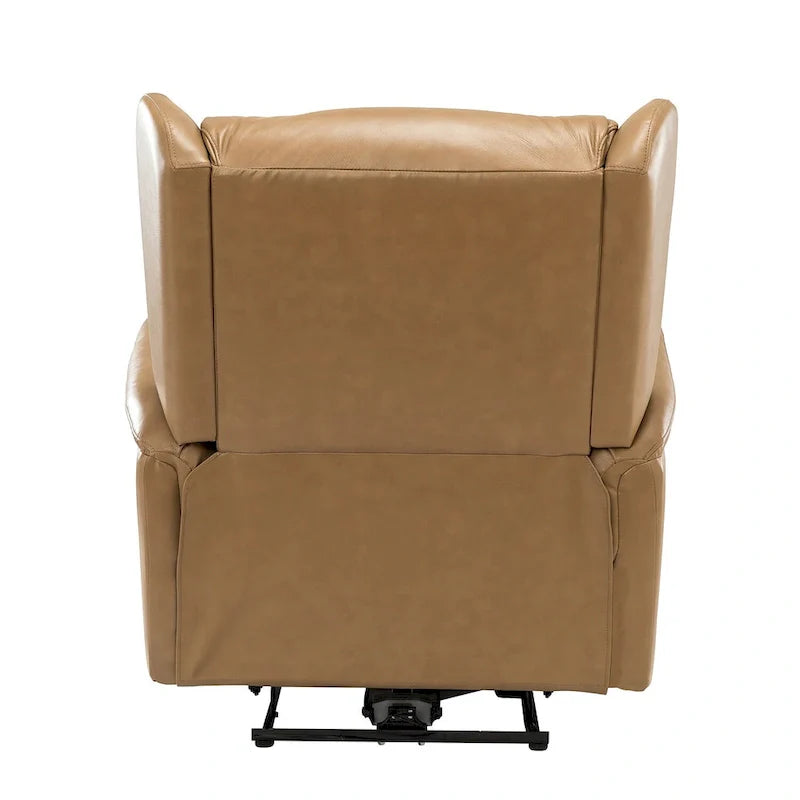 Genuine Leather Power Recliner with USB Port 鈥?Wingback Nailhead Set of 2