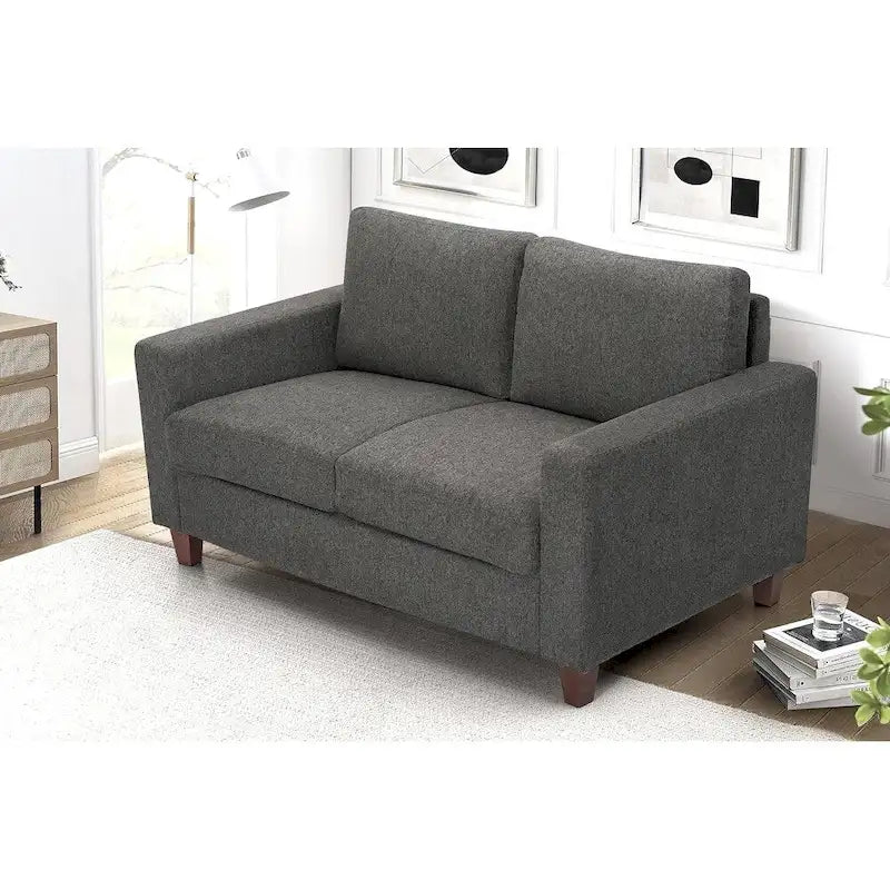 Divanetto moderno di metà secolo Miles, divano a 2 posti con cuscini dello schienale reversibili, grande