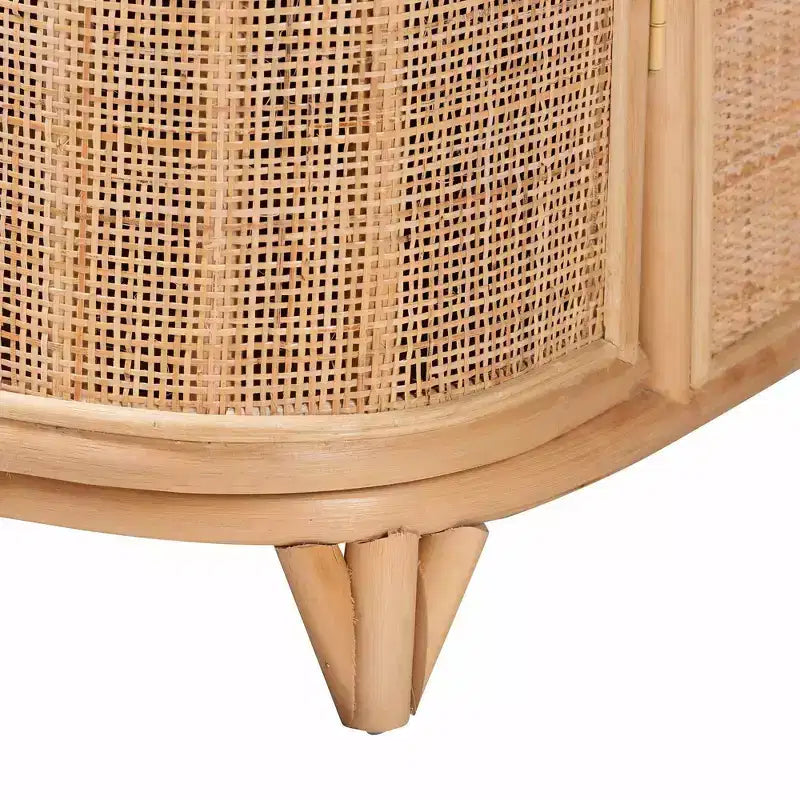 bali & pari Yanka natuurlijke rotan opbergkast, naturel: handgemaakt, 2 planken, bohemian design
