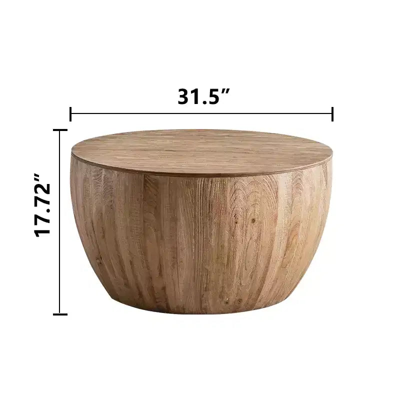 Runder Retro-Couchtisch mit Stauraum aus Holz, geeignet für Wohnzimmer, Esszimmer oder Büro.