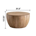 Runder Retro-Couchtisch mit Stauraum aus Holz, geeignet für Wohnzimmer, Esszimmer oder Büro.