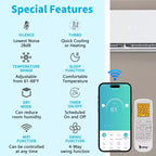 Karl Home 3-zone 28000 BTU 20 SEER2 mini-splitairconditioner met warmtepomp (9K+9K+18K)
