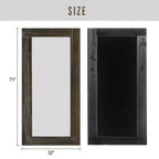 71x31 inch Solid Wood Right Angled Rectangular Used Brown Full-length Mirror (without Bracket)
