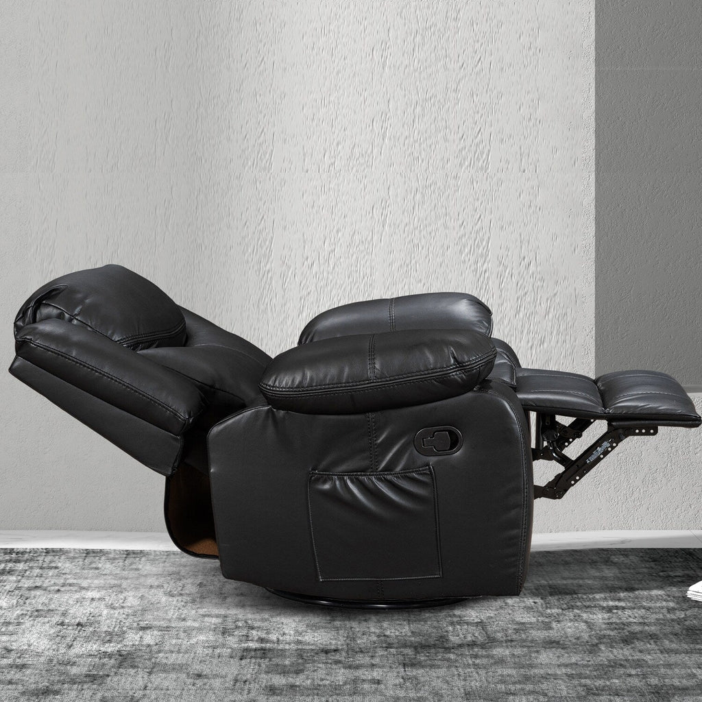 Geräumiger Relaxsessel aus strapazierfähigem Leder mit Massage- und Wärmefunktion