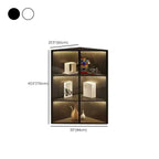 Модерен ъглов витринен шкаф от сив метал и дърво със стъклена врата