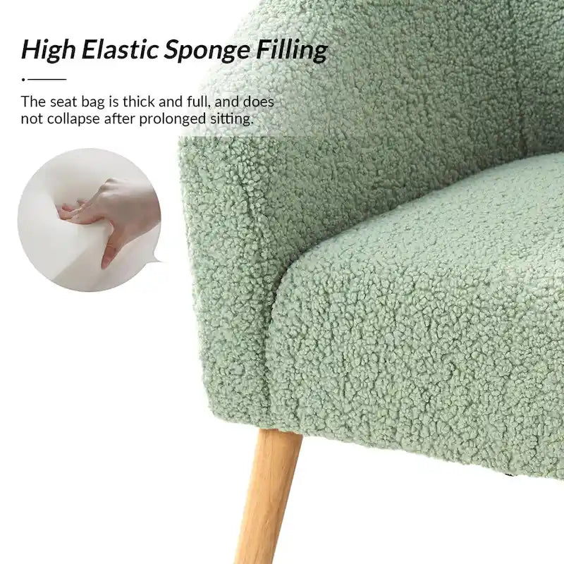 Sheila moderner 30 W Bouclé-Sessel mit Beinen aus Massivholz, 2er-Set von HULALA HOME