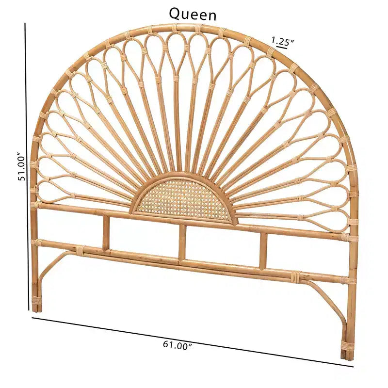 Kopfteil aus natürlichem Rattan, Braun