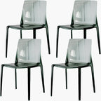 Amber Acrylic Armless Low Back Dining Chair