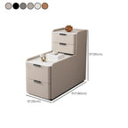 Tall 4-Drawer Stone Top Wooden L-Shaped Sofa End Table