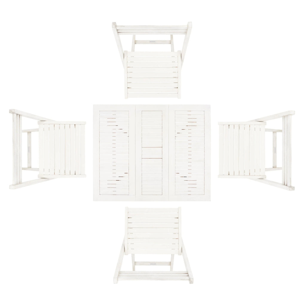 SAFAVIEH Brandy 5-teiliges Outdoor-Esszimmerset – 43 B x 35 T x 29 H