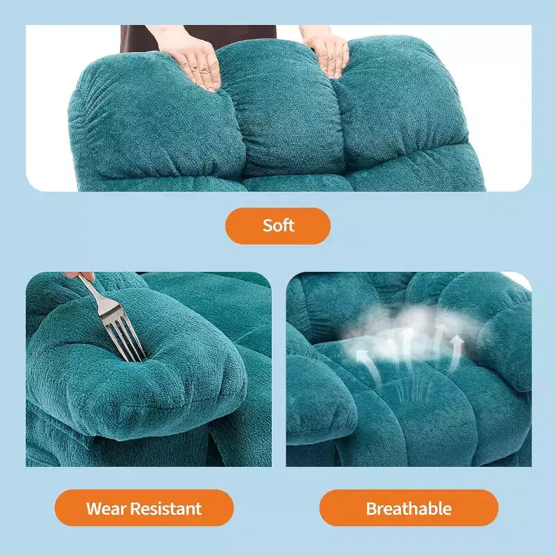 Ručni naslonjač, ergonomski naslonjač od prozračne tkanine s bočnim džepovima, jednokrevetna sofa, prikladna za dnevni boravak ili spavaću sobu