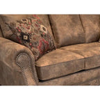 Rustiekbruine slaapbank met Rancho-buckskinbekleding - 37 x 86 x 40