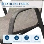 Terrasstoelen, stapelbare buiteneetkamerstoelen, set van 4/6, lichtgewicht weerbestendige textilene tuinstoelen met armleuningen voor achtertuin en zwembadterras